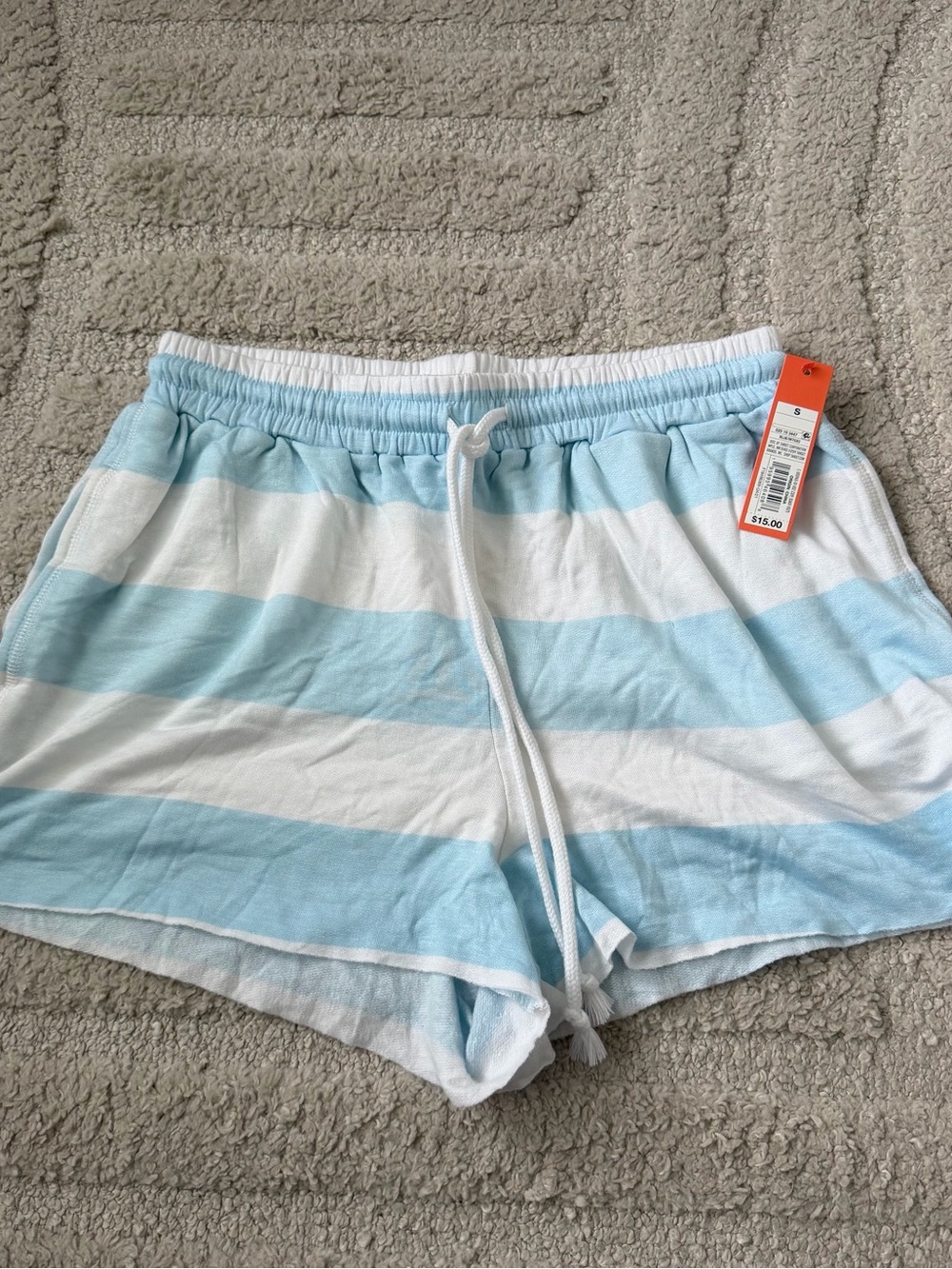 Colsie Light Blue & White Striped Lounge Shorts